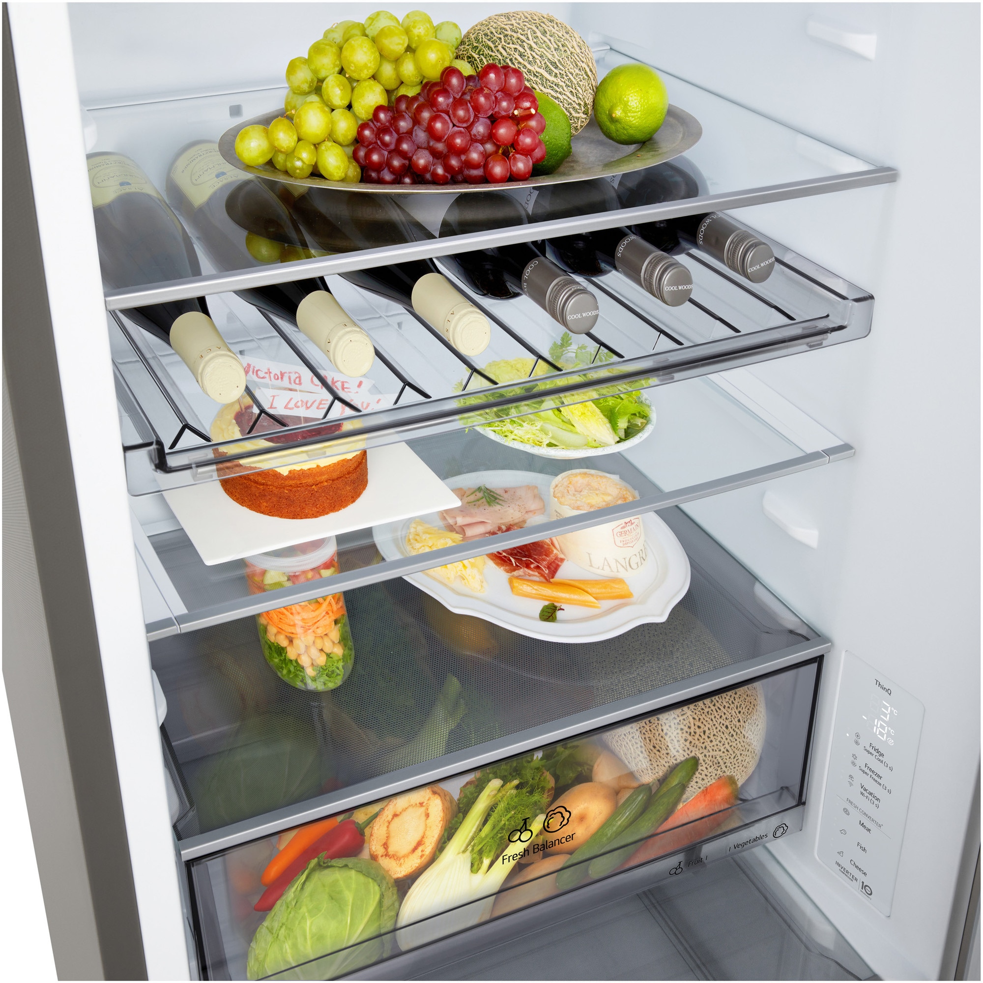 Combina frigorifica LG GBBS312APY, No Frost, 333 l, H 186 cm, Clasa A, Wi-Fi, argintiu