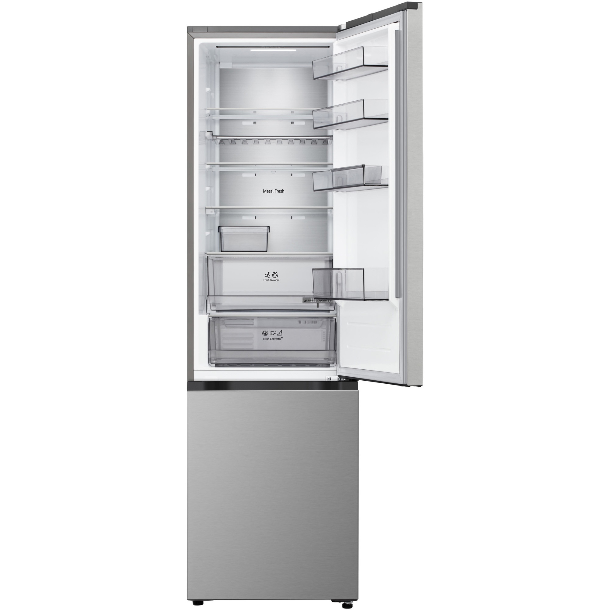 Combina Frigorifica LG, GBBS524CPY, No Frost, 375 L, Wi-Fi, Compresor Smart Inverter, Fresh Converter, cls C, Argintiu