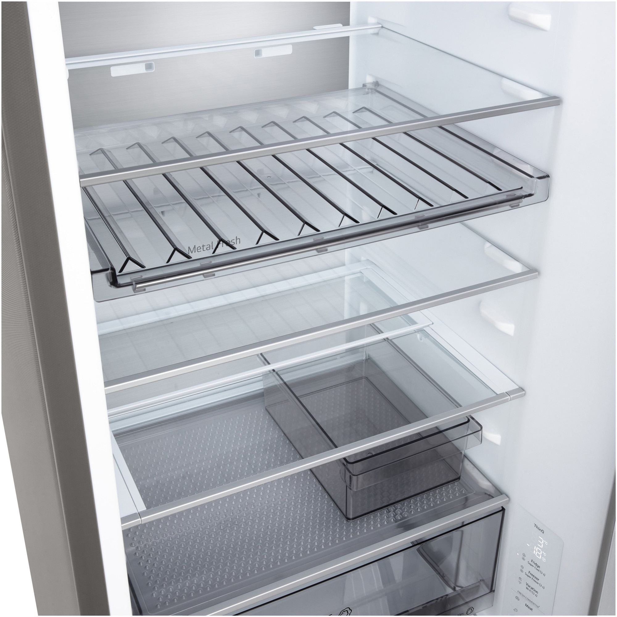 Combina Frigorifica LG, GBBS524CPY, No Frost, 375 L, Wi-Fi, Compresor Smart Inverter, Fresh Converter, cls C, Argintiu