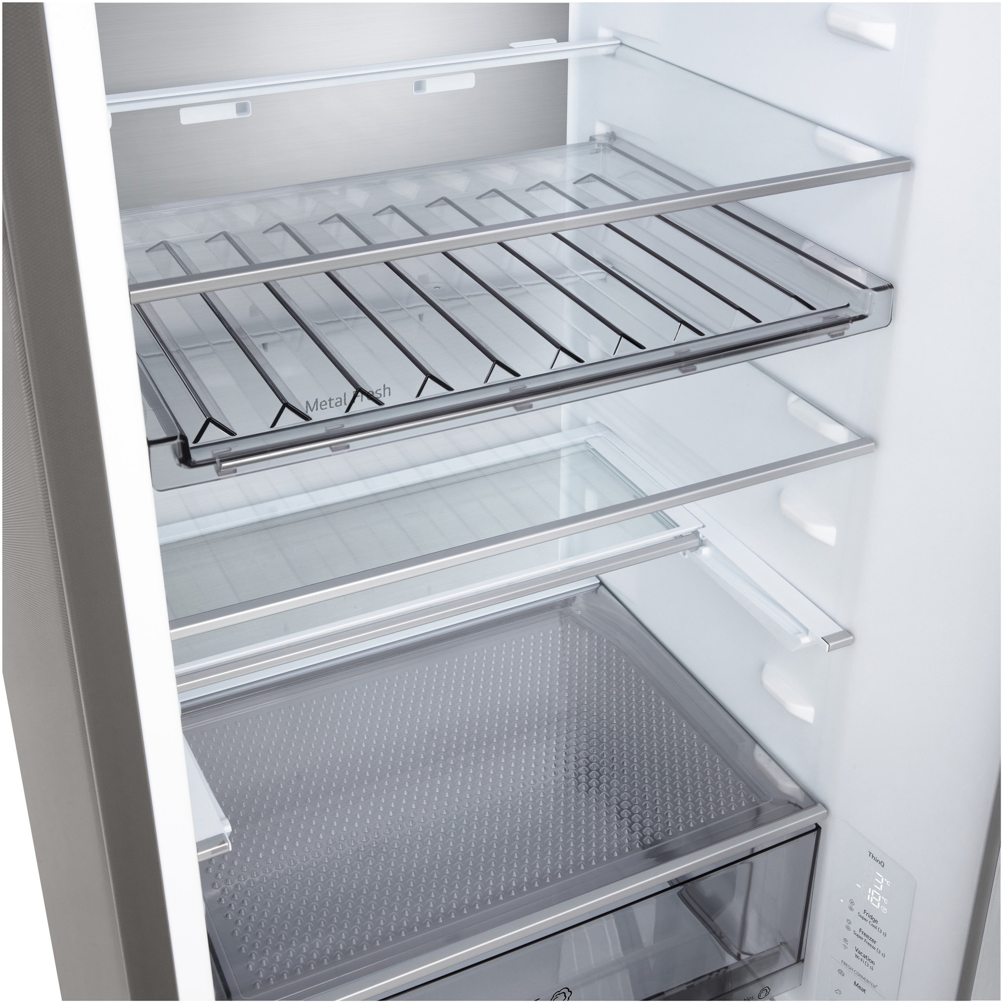 Combina Frigorifica LG, GBBS524CPY, No Frost, 375 L, Wi-Fi, Compresor Smart Inverter, Fresh Converter, cls C, Argintiu