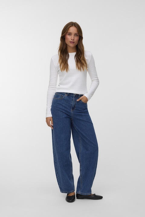 Vero Moda, Blugi evazati cu talie medie, Albastru royal