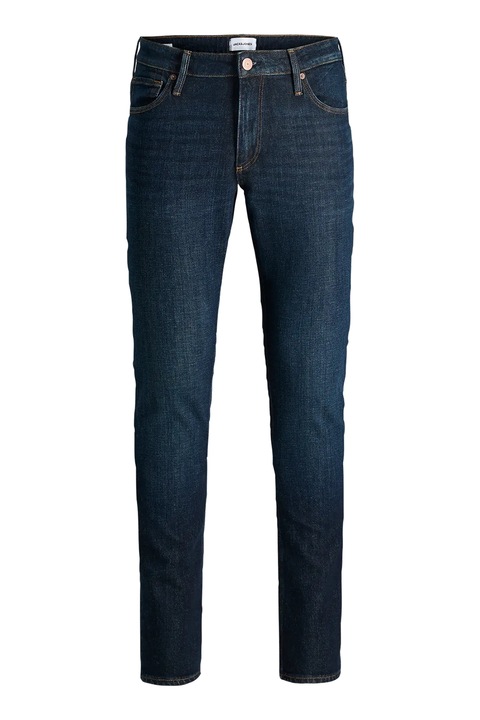 Jack & Jones, Slim fit organikuspamut tartalmú farmernadrág, Sötétkék