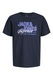 Jack & Jones, Tricou din bumbac organic cu imprimeu logo, Bleumarin