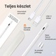 Érintőceruza Neez Pencil iPad (2018–2026), Apple Pencil alternatíva, Palm Rejection, Dőlésérzékelés, Mágneses rögzítés, USB-C gyorstöltés (27 perc), 12 óra üzemidő, késleltetés nélkül, POM csere hegyek, alumínium ház, Fehér
