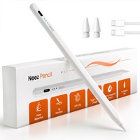 Stylus Pen Neez Pencil®️ pentru iPad 2018-2026, Alternativa Apple Pencil, Pen iPad, Pix Tableta Capacitiv, Palm Rejection, Tilt, Fara Lag, Fast Charge USB-C, Magnetic, Aluminiu, Autonomie 12h, Stilou Profesional, Penite Anti-Zgariere, Alb