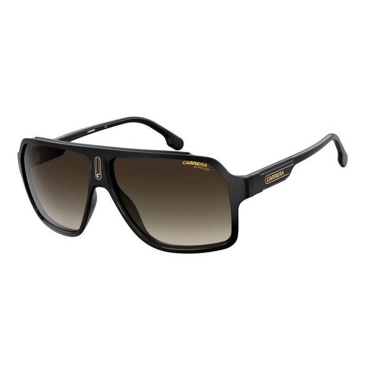 Carrera, Ochelari de soare shield, polarizati, cu detalii logo, 45697, Negru