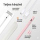 Érintőceruza Neez Pencil iPad (2018–2026), Apple Pencil alternatíva, Palm Rejection, Dőlésérzékelés, Mágneses rögzítés, USB-C gyorstöltés (27 perc), 12 óra üzemidő, késleltetés nélkül, POM csere hegyek, alumínium ház, Rózsaszín