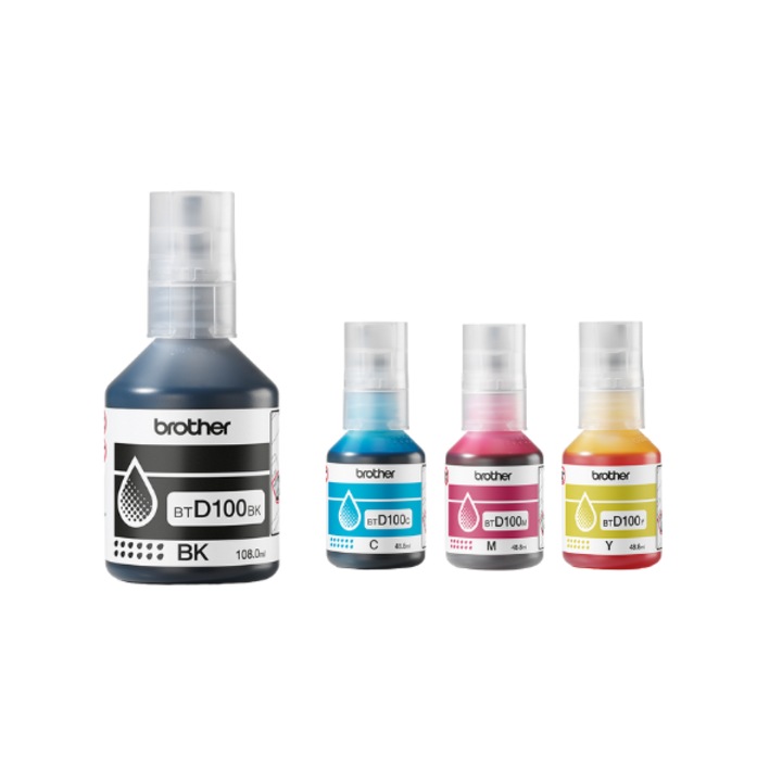 Set 4 cartuse cerneala Brother BTD100 Black, Cyan, Magenta, Yellow original - 7.500 pagini monocrom / 5.000 pagini color