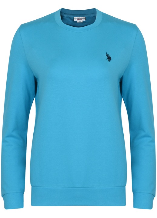 Дамска блуза, U.S. Polo Assn., TEFY, тюркоаз, памук-еластан, стандартна кройка