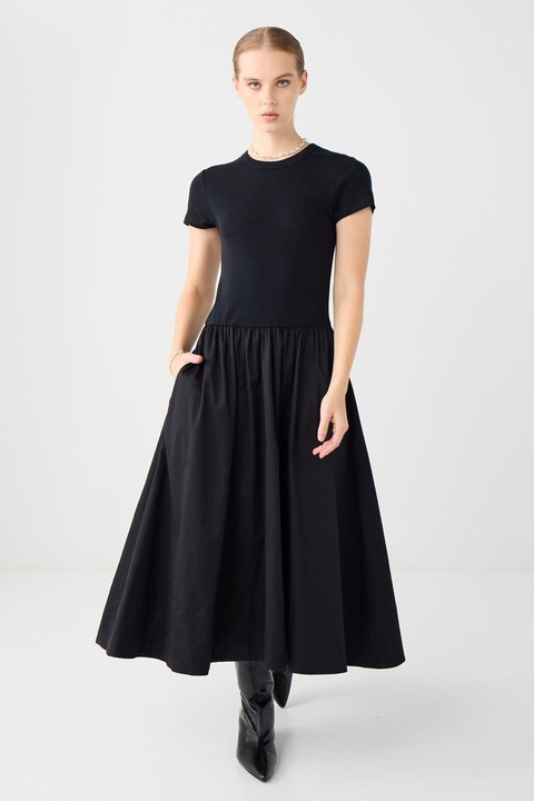 JIMMY KEY, Rochie lunga cu buzunare, Negru, M