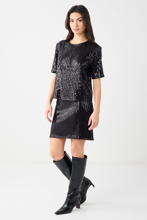 JIMMY KEY, Fusta scurta cu paiete, Negru