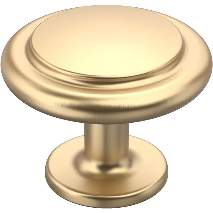 Set 10 Butoni Rotunzi pentru Mobilier, diametru 27 mm x inaltime 31 mm – Finisaj Auriu Periat, Ideal pentru Bucatarie, Dulapuri, Sertare, Comode – Design Modern & Instalare Rapida