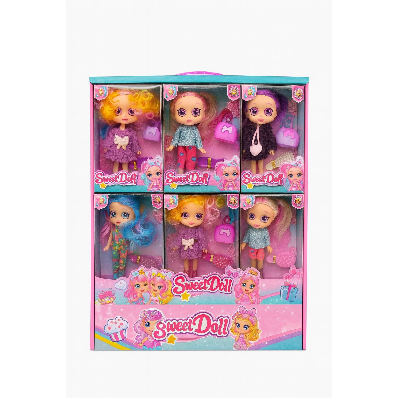 Set 6 Papusi Sweet Doll cu Accesorii Fashion – Papusi Colorate