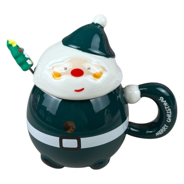 Новогодишна чаша „Коремче“ зелена, 420мл