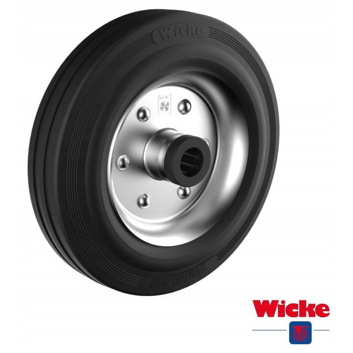 Roată cauciuc 250mm, capacitate 295kg, culoare neagră, pentru birou