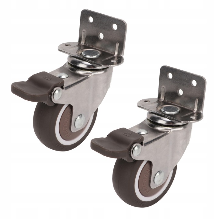 Set 2 roti pivotante 65 mm, cauciuc TPE, capacitate 200 kg, mobilitate optimă