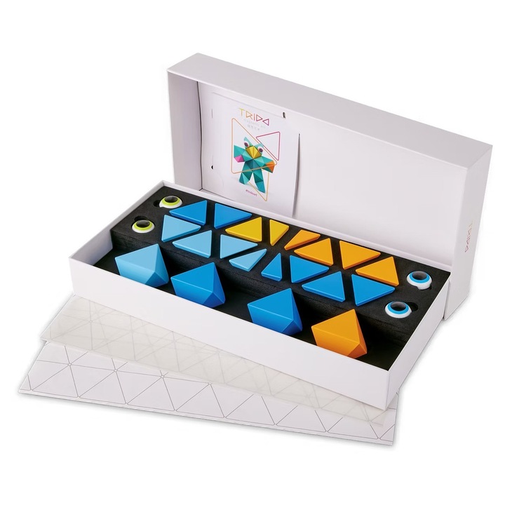 Set constructie forme geometrice magnetice, Sky Medium 24 piese, Trido Magnetic Art, plastic non-toxic