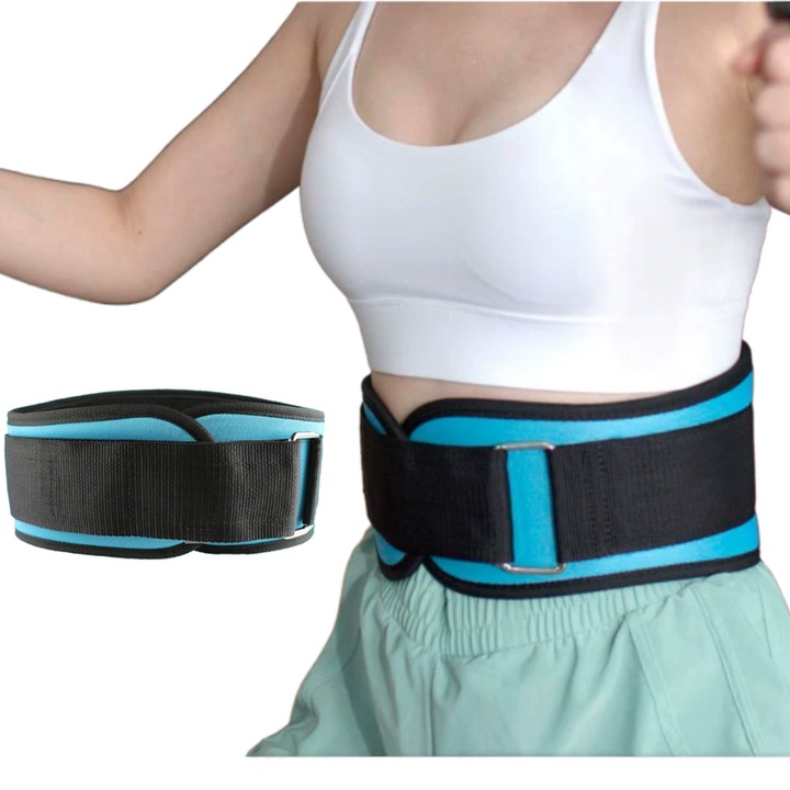 Centura de suport lombar, MzcrJosv®, spondiloza lombara, centura spate lombosacrala, corector postura, Suport Spate pentru Coloana la Birou, Sala sau Stat Prolongat, Unisex, albastru, marimea L