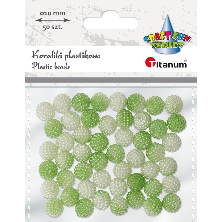 Műanyag gyöngy szett 10 mm, zöld ombre, 50 darab