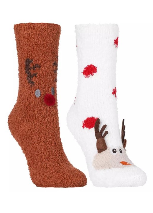 Set 2 sosete antiderapante Moraj, alb/maro, 35-38, poliester