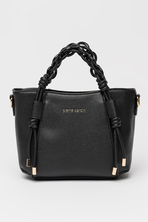Pierre Cardin, Чанта от еко кожа с отделяща се презрамка, Черен