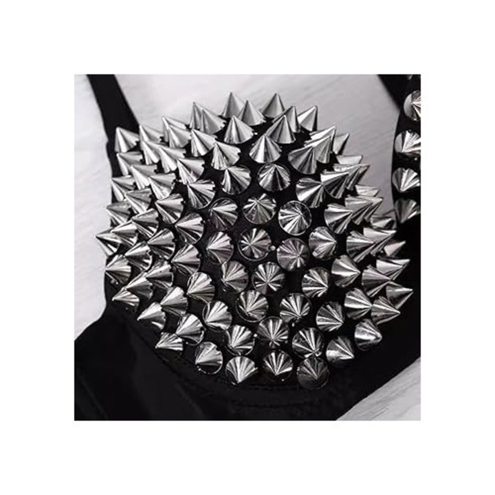 Vállpántok, fekete, ezüst szegecsekkel, 2 darabos szett