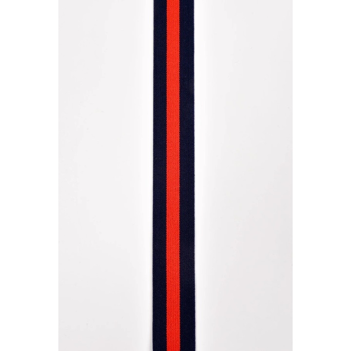 Banda ripsata bleumarin cu rosu, 25mm, metru liniar