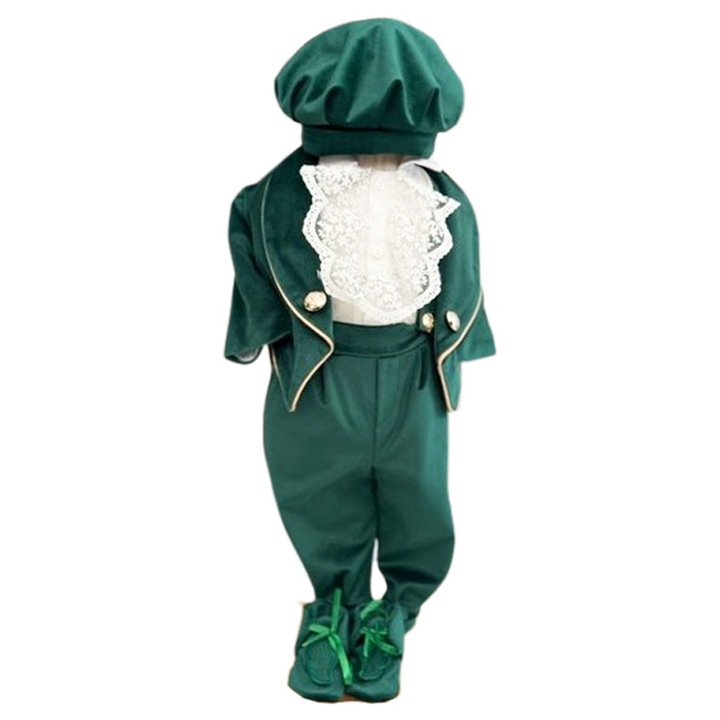 Costum elegant pentru băieți, Mini Junior, 5 piese, verde, 80-86 cm
