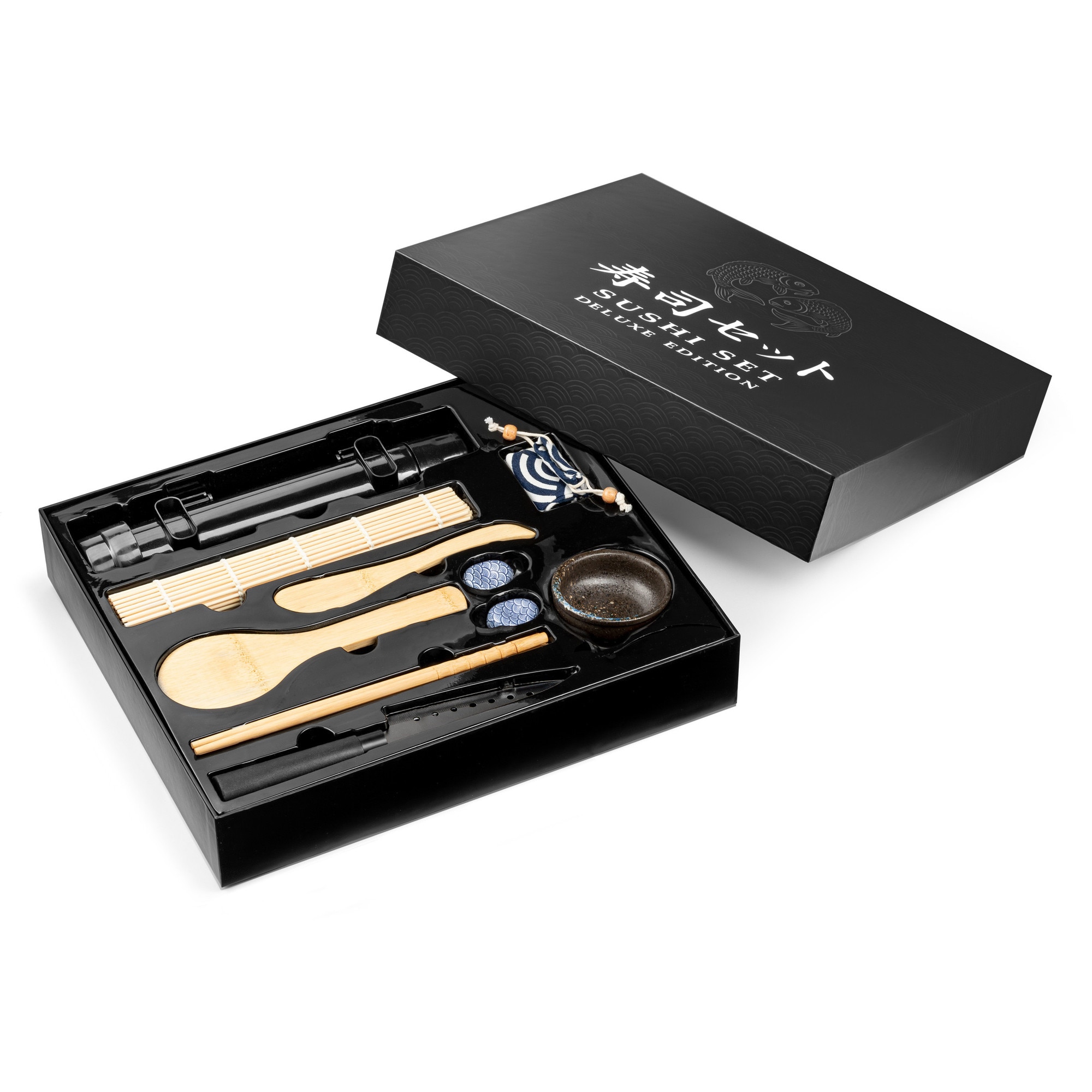 Set Sushi Deluxe, GadgetMaster, 9 piese, bambus și ceramică