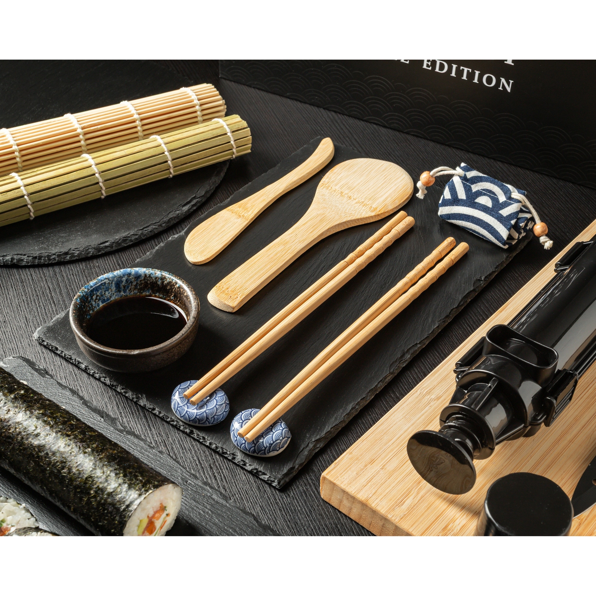 Set Sushi Deluxe, GadgetMaster, 9 piese, bambus și ceramică