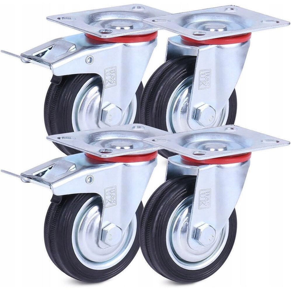 Set 4 roti transportoare cu frana, 75mm, capacitate 200kg, pentru ...
