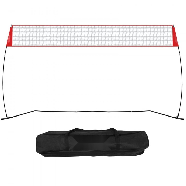 Röplabda edzőháló, beltéri/kültéri, hordozható rendszer, állítható magasság, szállítótáska, professzionális edző, ütések/szervák gyakorlásához