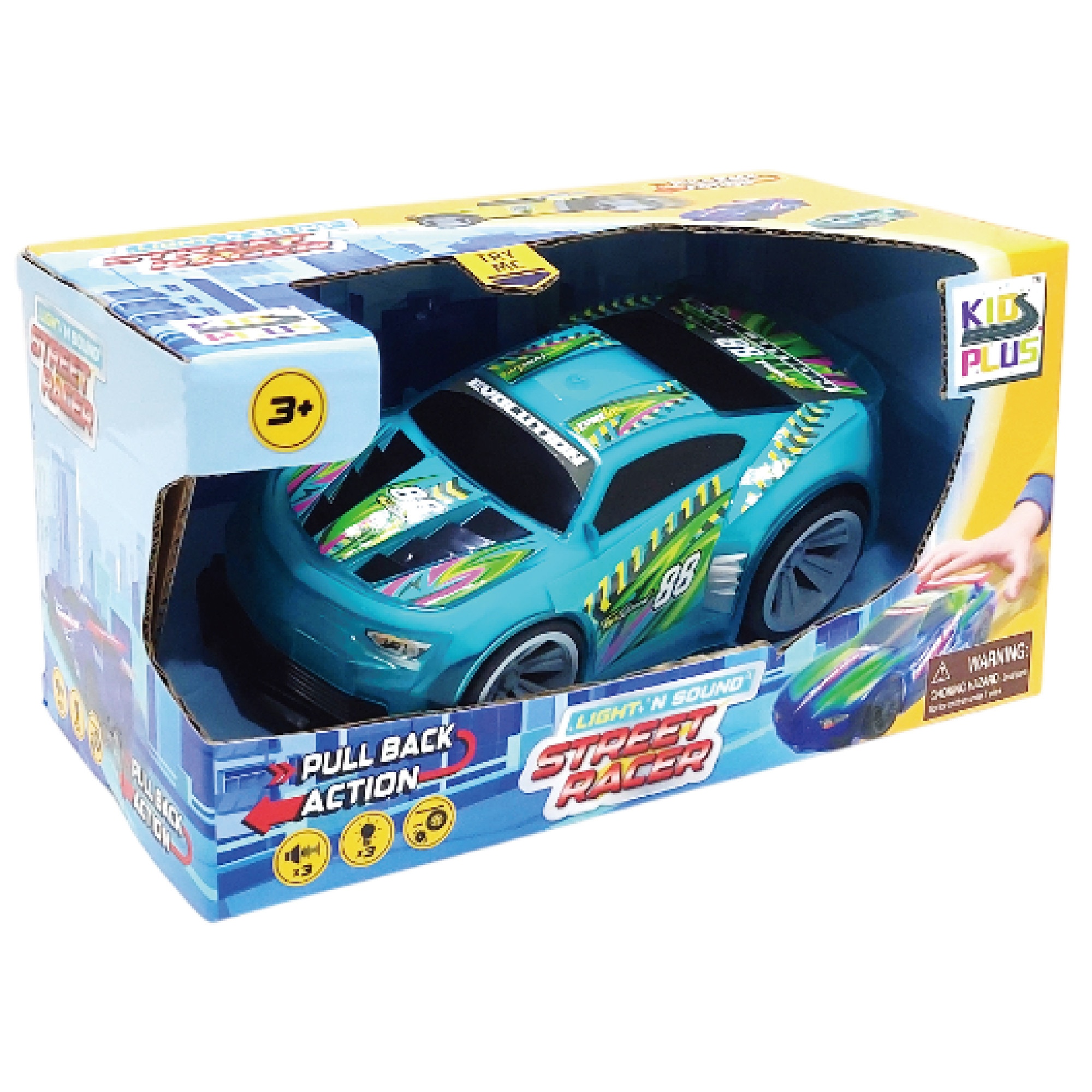 Masinuta Kids Plus - Street Racer, cu lumini si sunete, verde, 1:24