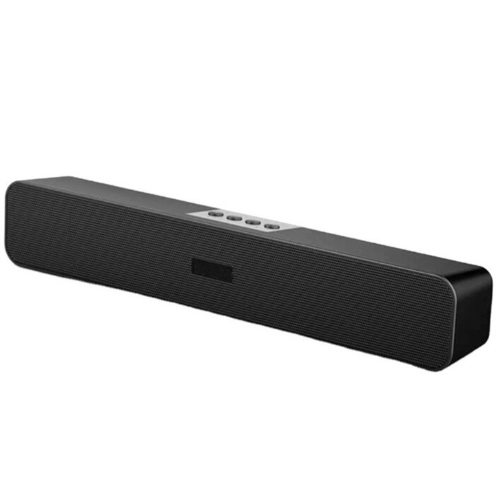 Саундбар, PC тонколони, стерео звук, Bluetooth, 3,5 мм AUX, TF карта, USB захранване, 3D съраунд звук, подходящ за компютри, мобилни телефони, игрови конзоли и други устройства, черен