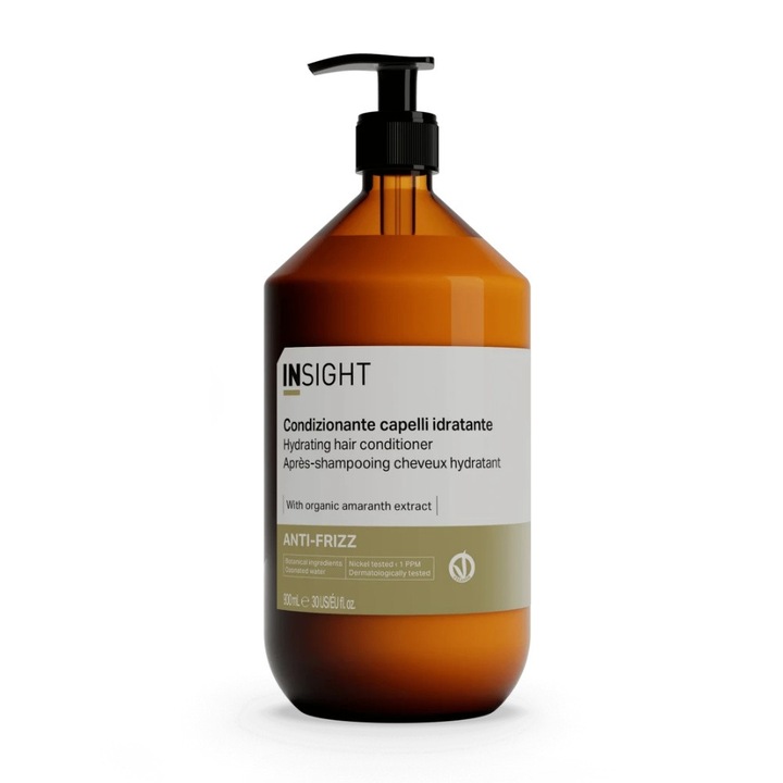 Balsam organic hidratant si anti friz, cu extract din seminte de in, INSIGHT, IAF211, 900 ml
