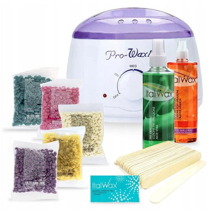Set Depilare ItalWax: Incalzitor Ceara 100W, 5 x Ceara Tare, Accesorii, Unisex