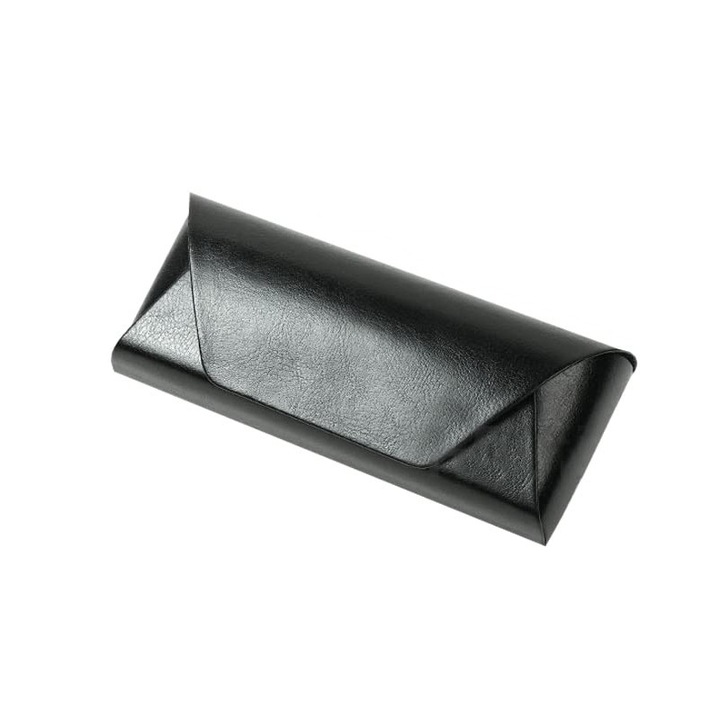 Cutie pentru ochelari, din piele, potrivita pentru toate tipurile de ochelari, inchidere magnetica, negru