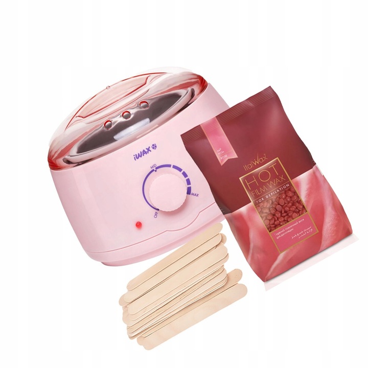 Set Depilare ItalWax: Incalzitor Ceara + Ceara Dura 250g Rose + 10 Spatule
