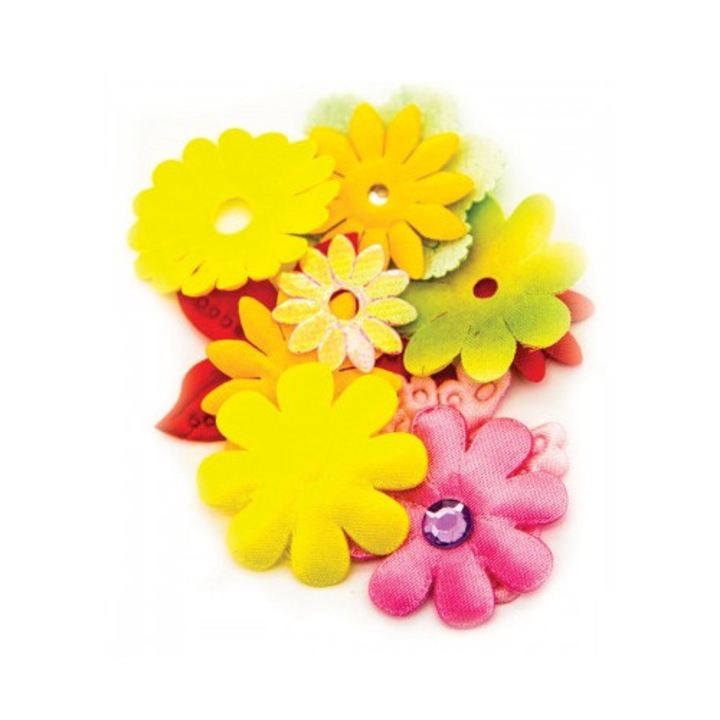 Set craft flori textil, 10buc/set, Junior