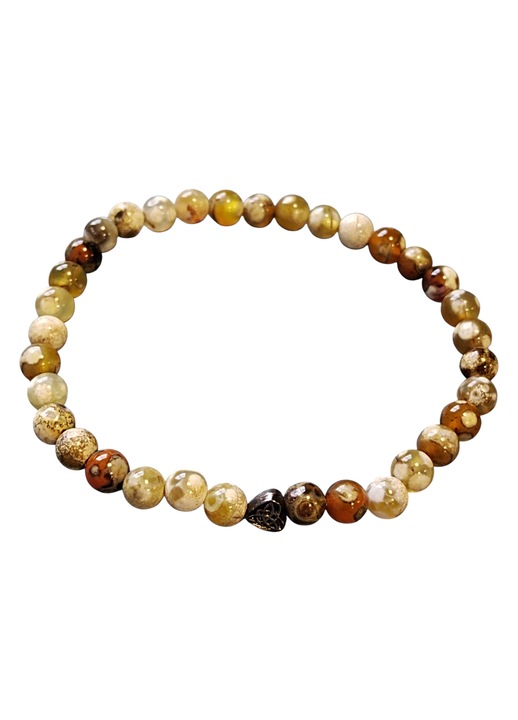 Bratara unicat din agat de foc de 6mm