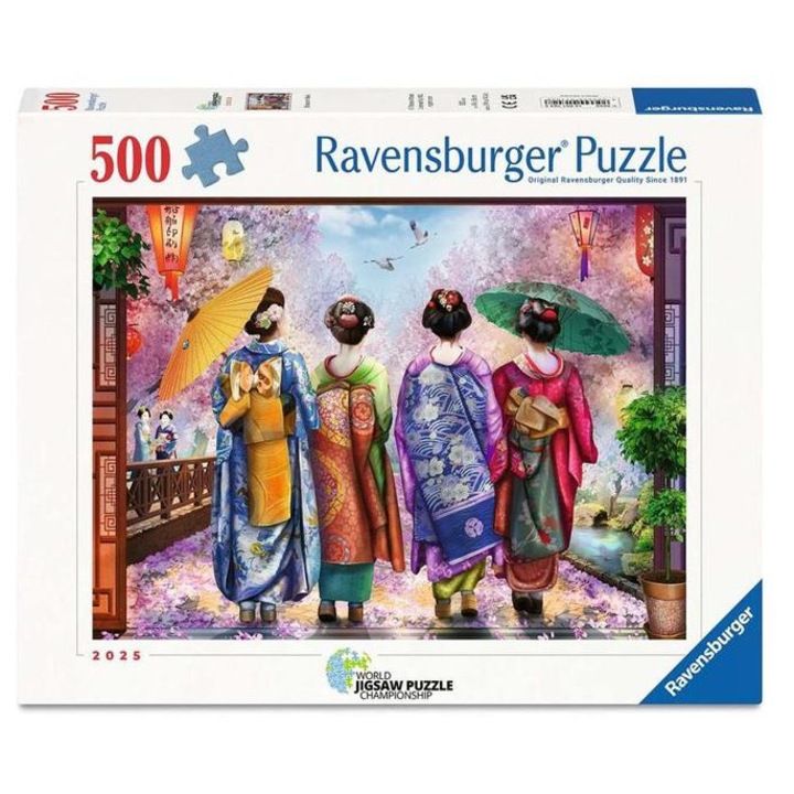Ravensburger пъзел от 500 части - Световно първенство по редене на пъзели - Разходка в цъфтеж (12001702)