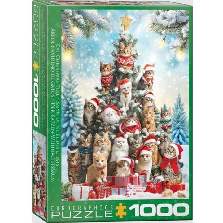 EuroGraphics puzzle 1000 piese - Pisici sub bradul de Crăciun (6000-6072)