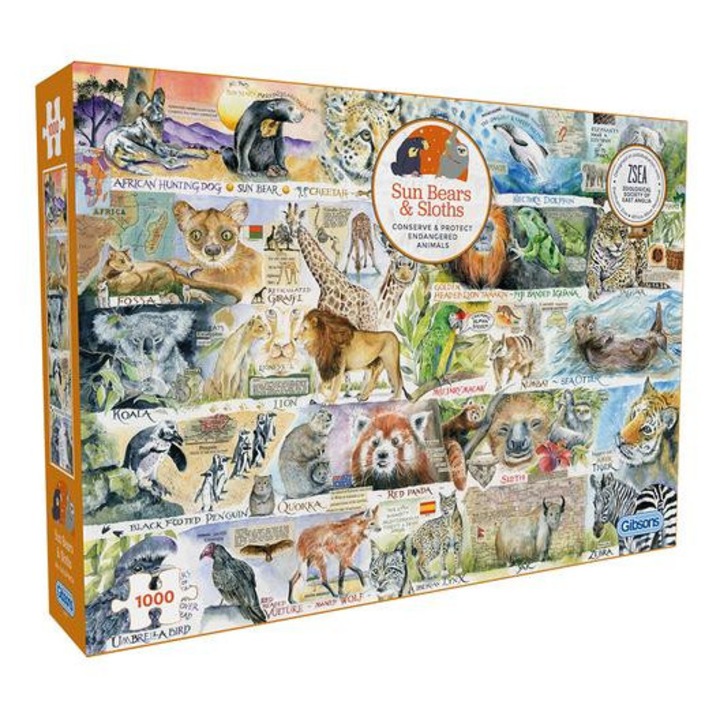 Gibsons 1000 db-os puzzle - Sun Bears and Sloths (7134)