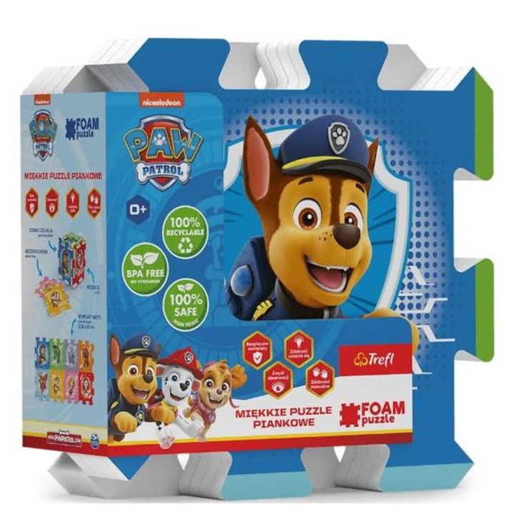 Puzzle din burete Trefl 8 piese - Patrula Cățelușilor (61614)