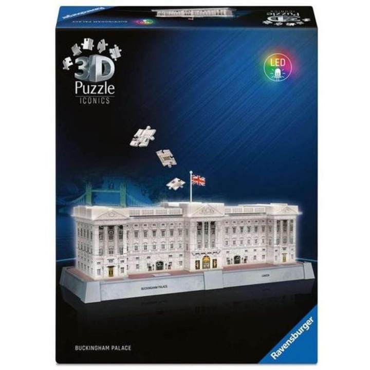 Ravensburger Iconics 260 db-os 3D puzzle - Night Edition - Buckhingham palota (12008031)