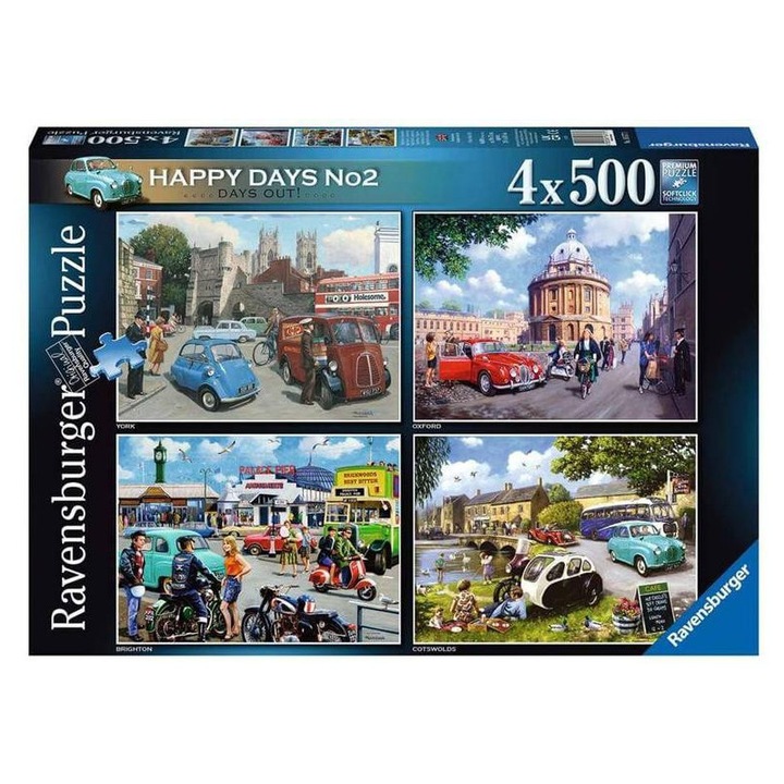 Ravensburger 4 x 500 db-os puzzle - Happy Days - Vidám szabadnapok (16577)
