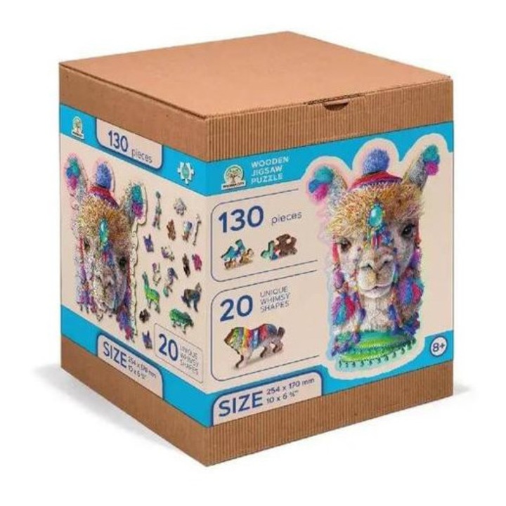 Wooden City 130 db-os fa puzzle - Misztikus alpaka (NB0093-M)