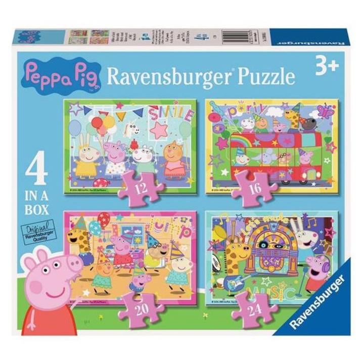 Ravensburger 4 az 1-ben puzzle (12,16,20,24 db-os) - Peppa malac (12004016)