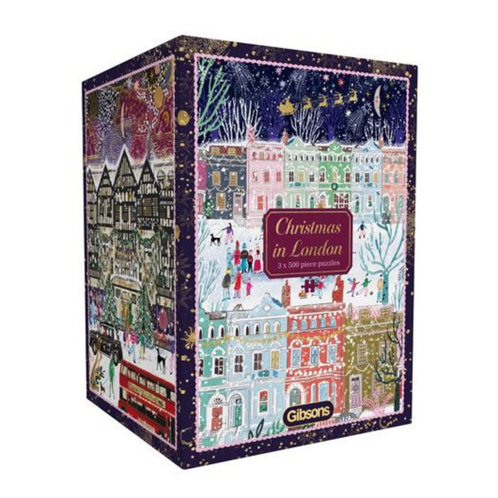 Gibsons 3x500 db-os puzzle - Christmas in London (5500)