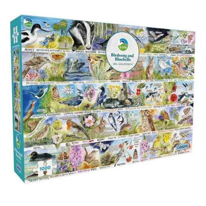 Gibsons 1000 db-os puzzle - RSPB - Birdsong & Bluebells (7151)